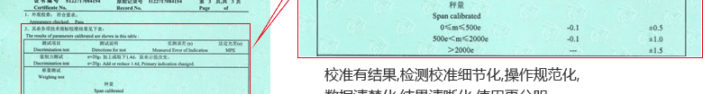 電子秤CNAS校準證書結果頁2